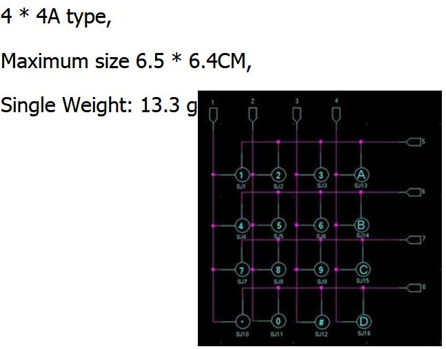 key matrix 4 * 4 4X4 A keyboard 16 keys